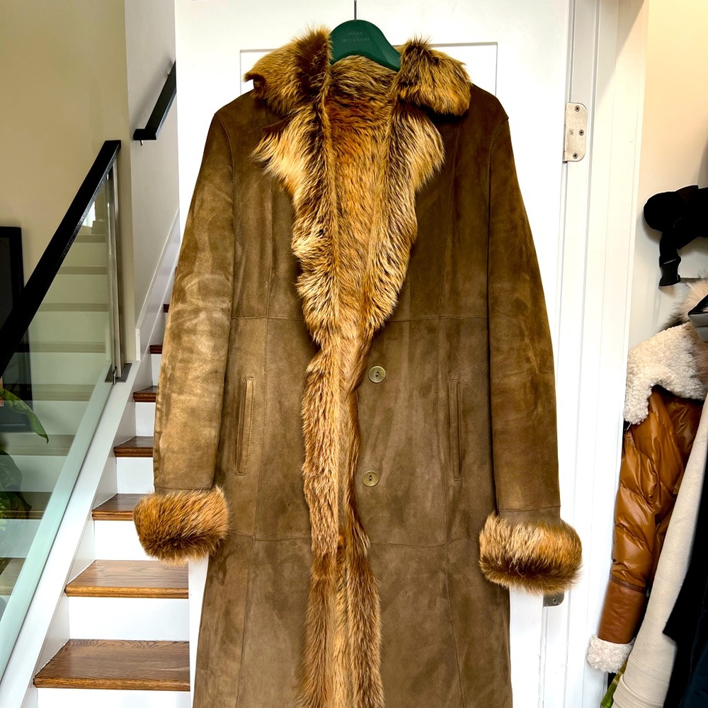 Vintage shearling and sheepskin Blue Duck coat, size S